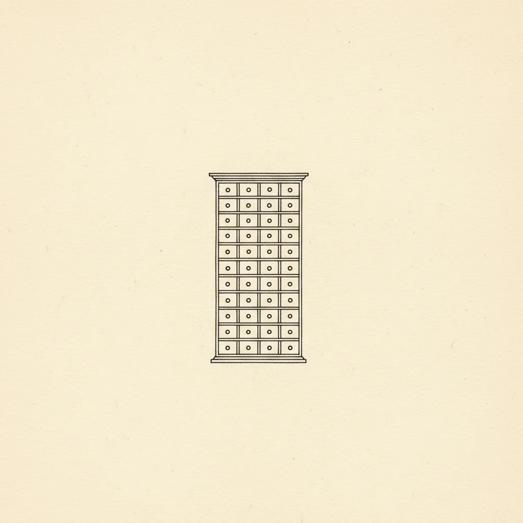 An apothecary cabinet — the literature, drawer by drawer.